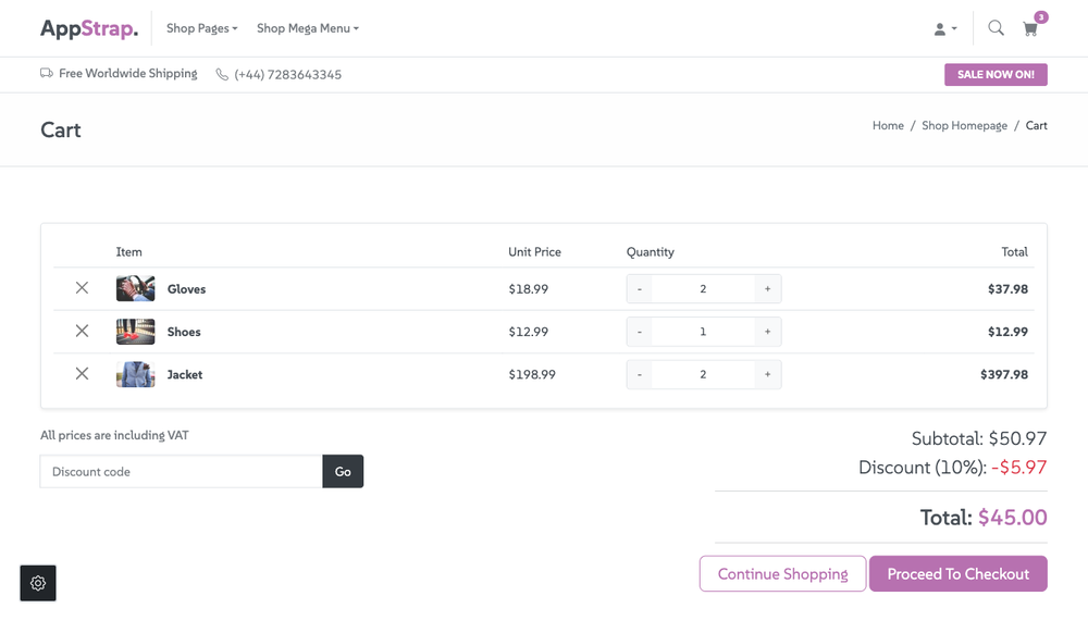 shop-cart page thumbnail